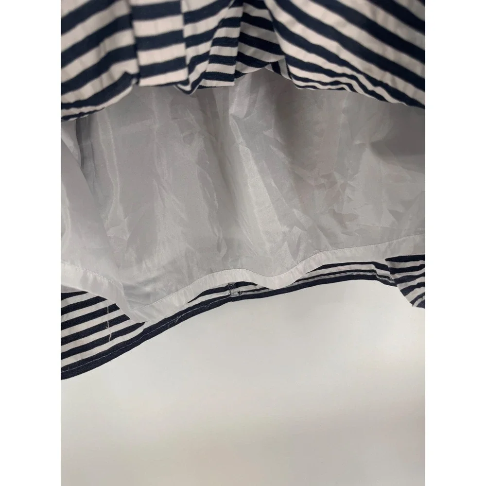 Kate Spade Striped Bow Dress Womens 6 Navy White Cotton Sleeveless‎ Knee Length